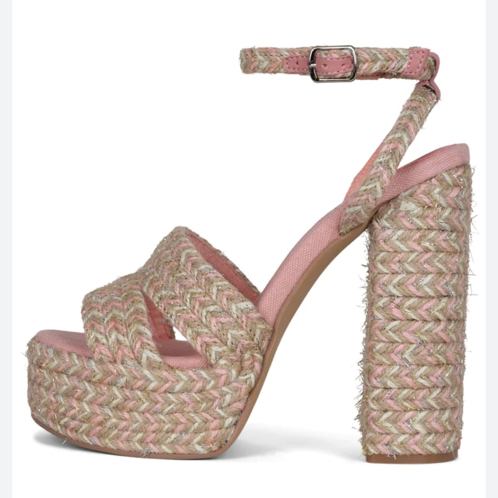 Jeffrey Campbell Pink Braided Platform Sandals